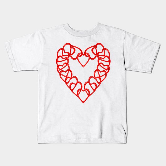 Connected Hearts Kids T-Shirt by macdonaldcreativestudios